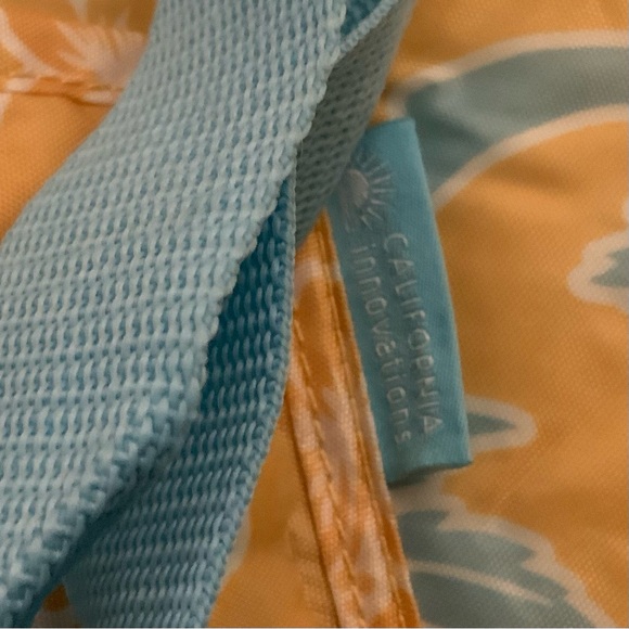 California Innovation Yellow Blue Palm Tree Hibiscus Flower Thermal Tote Bag LN - Picture 2 of 9